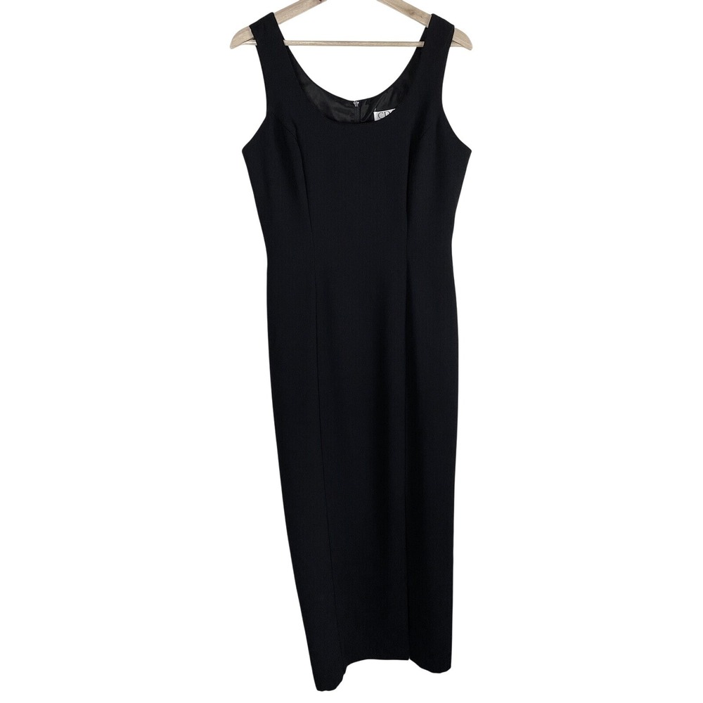 CDC Evening Sleeveless Tank Top Side Slit Full Length Maxi Dress Black Size 8